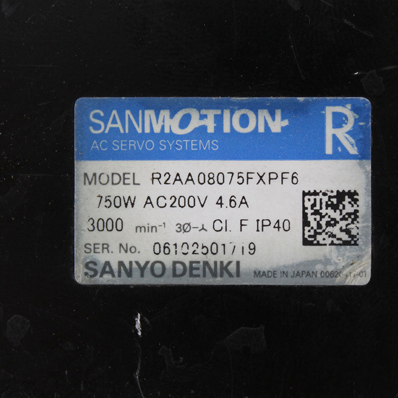 SANYO R2AA08075FXPF6 Servo Motor
