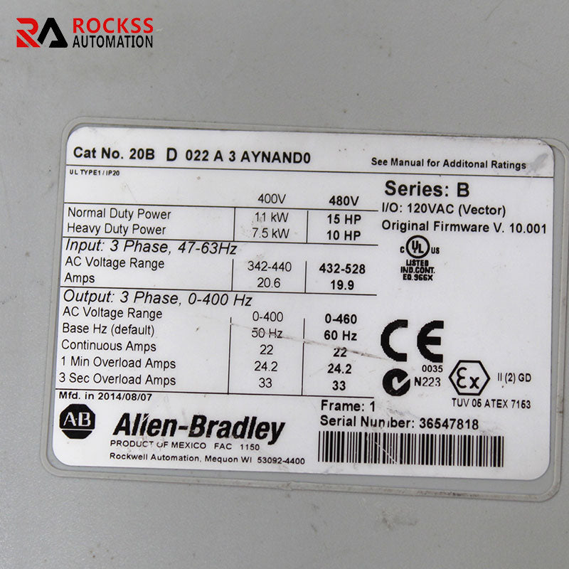 Allen-Bradley 20BD022A3AYNAND0 Inverter