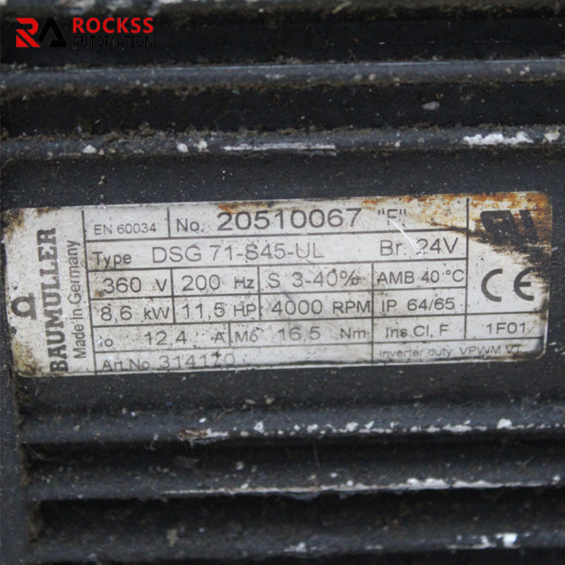 Baumüller DSG71-S45-UL Motor 360V 8.6KW 12.4A