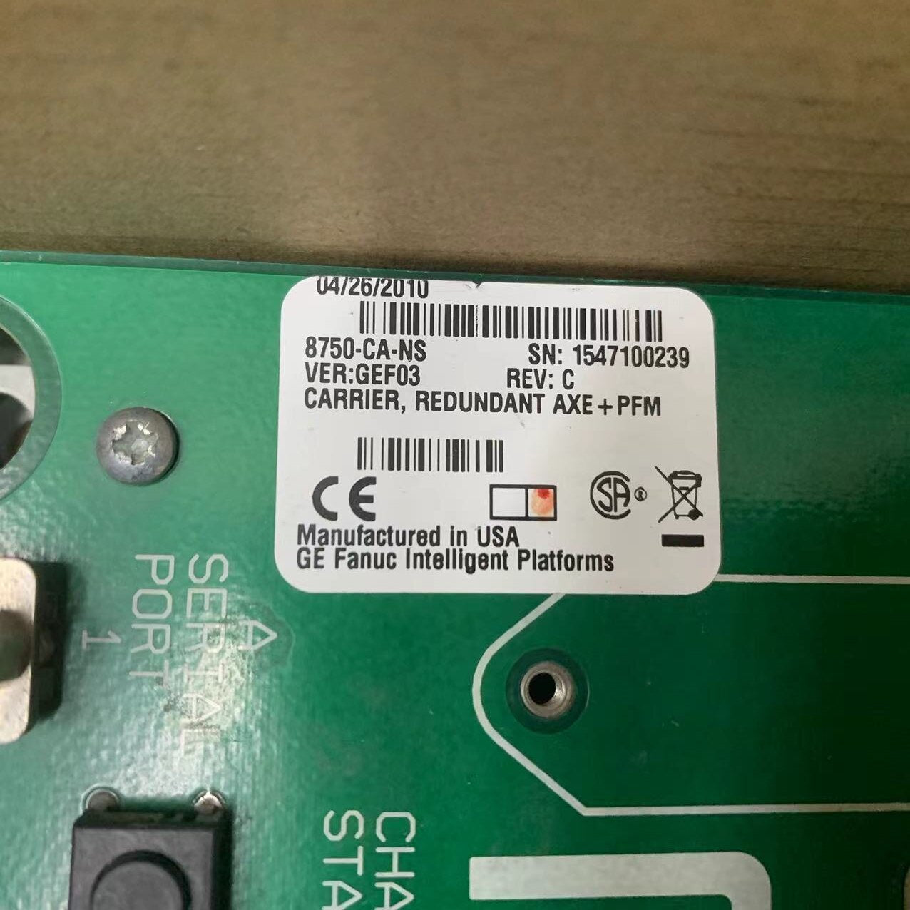 Measurement Technology 8750-CA-NS Carrier Redundant Axe PFM 8750CANS LR36637 PLC