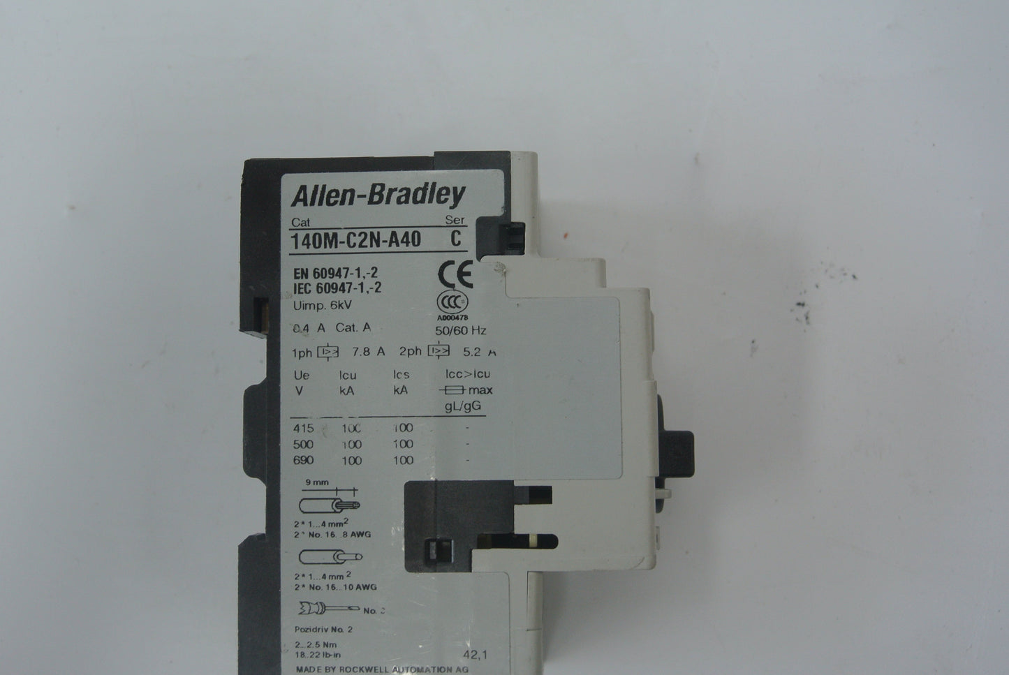 ALLEN BRADLEY 140M-C2E-A40 CIRCUIT BREAKER