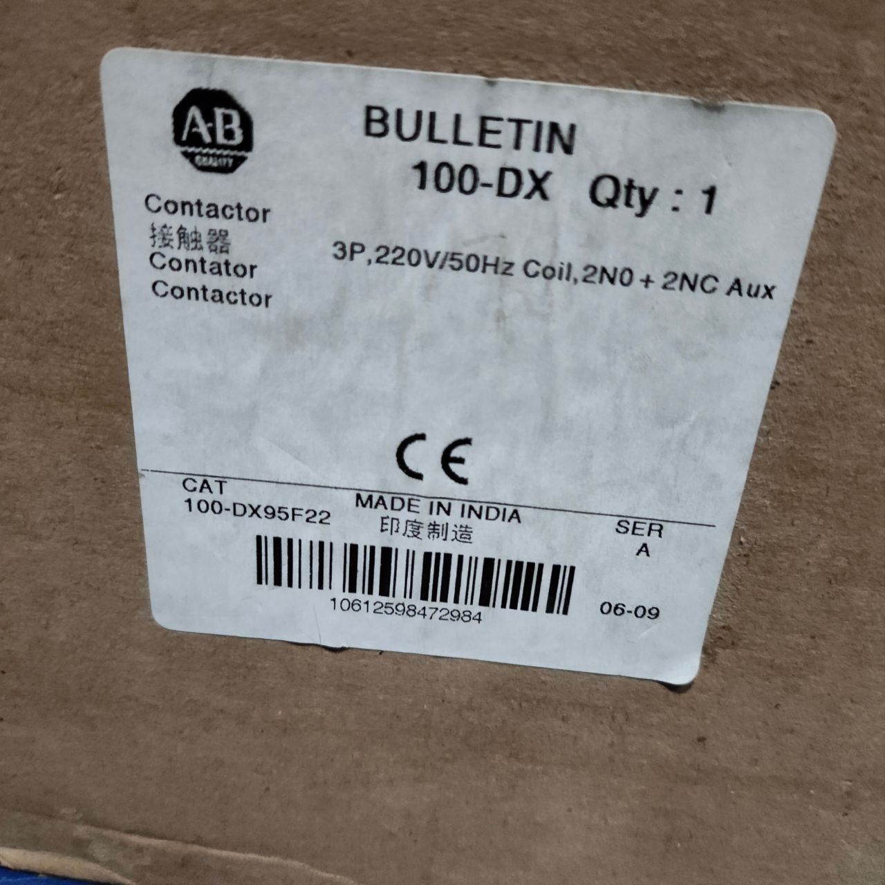 ALLEN-BRADLEY 100-DX95F22 Contactor