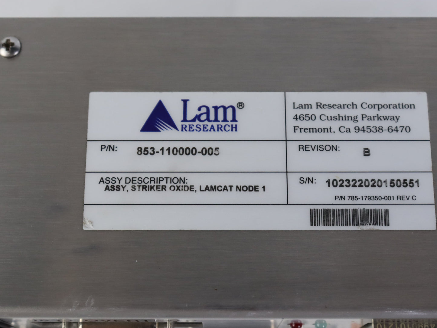 LAM Research 853-110000-005 Semiconductor Accessory