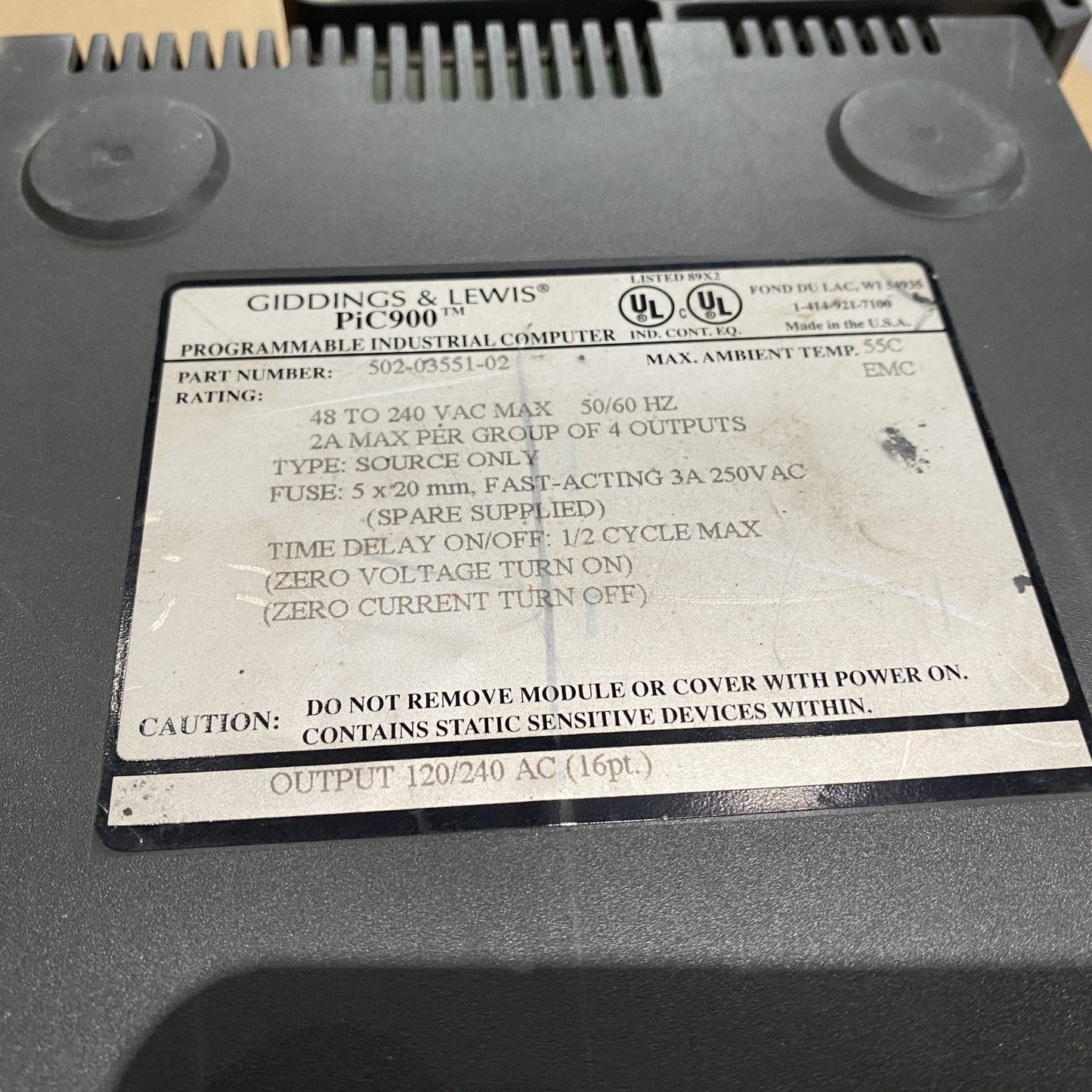 Giddings & lewis pic900 input encoder module 502-03548-00r3