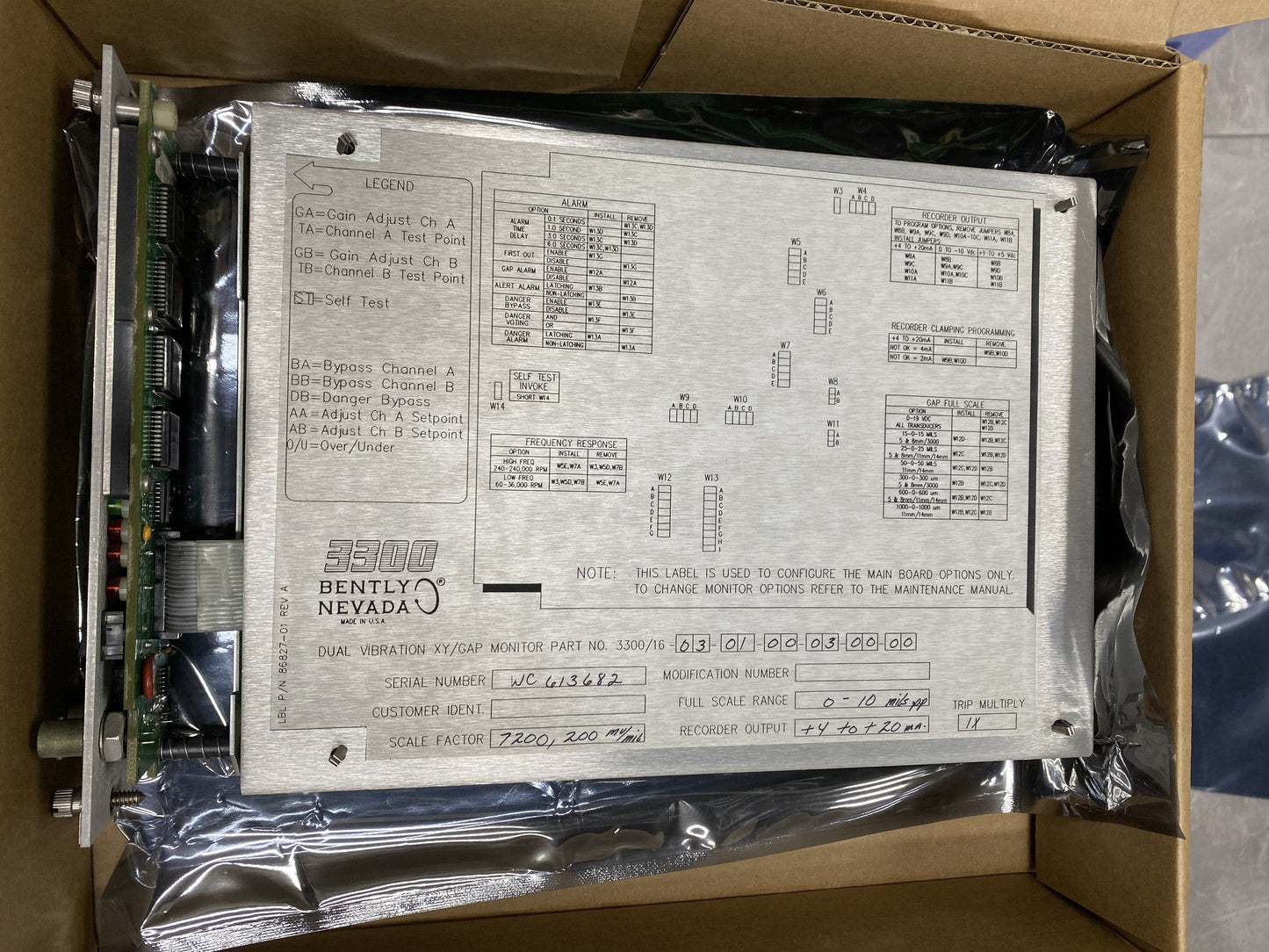 Bently Nevada 3300116-03-01-00-03-00-00 Module