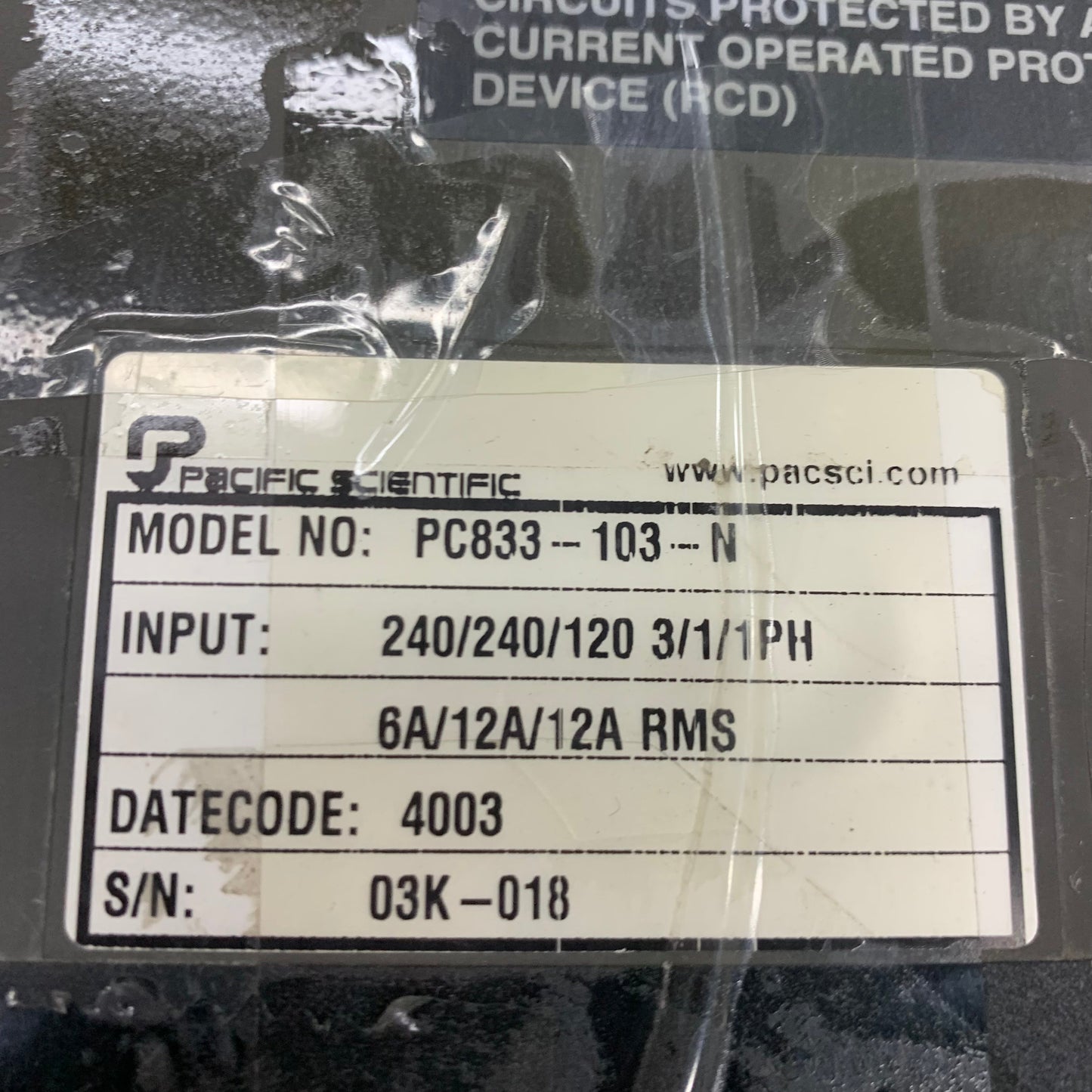 Pacific Scientific PC833-103-N Server Driver