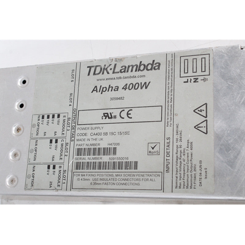 TDK-Lambda CA400 5B 15C 15/15E Alpha 400W P/N:H47006 Power Supply