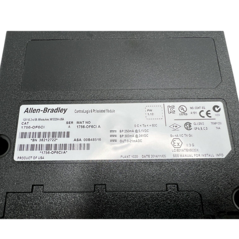Allen Bradley 1756-OF6CI ControlLogix Isoloated Analog Output Module