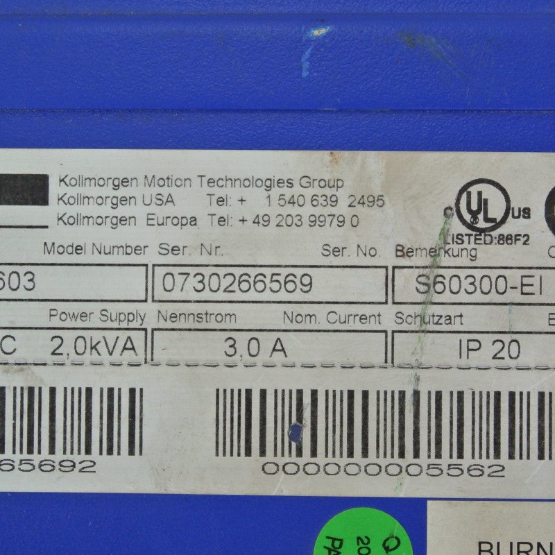 Kollmorgen S60300-EI Servo Driver 3A