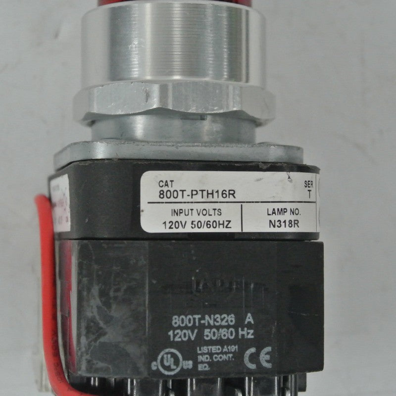 Allen Bradley 800T-PTH16R RED PILOT LIGHT 800T-N326