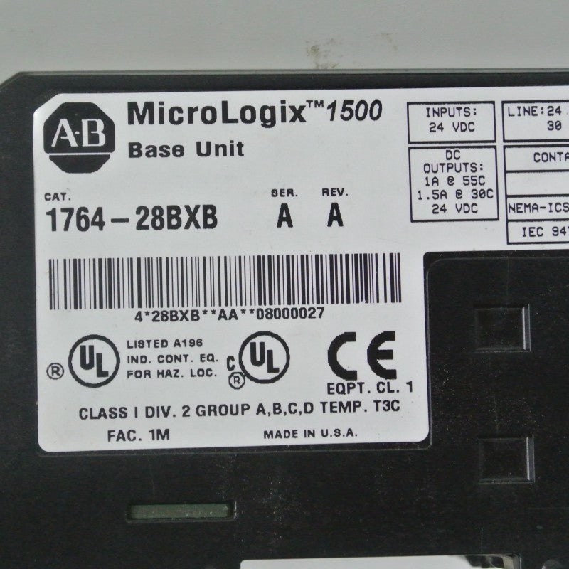 Allen Bradley 1764-28BXB A MicroLogix 1500 Base Unit
