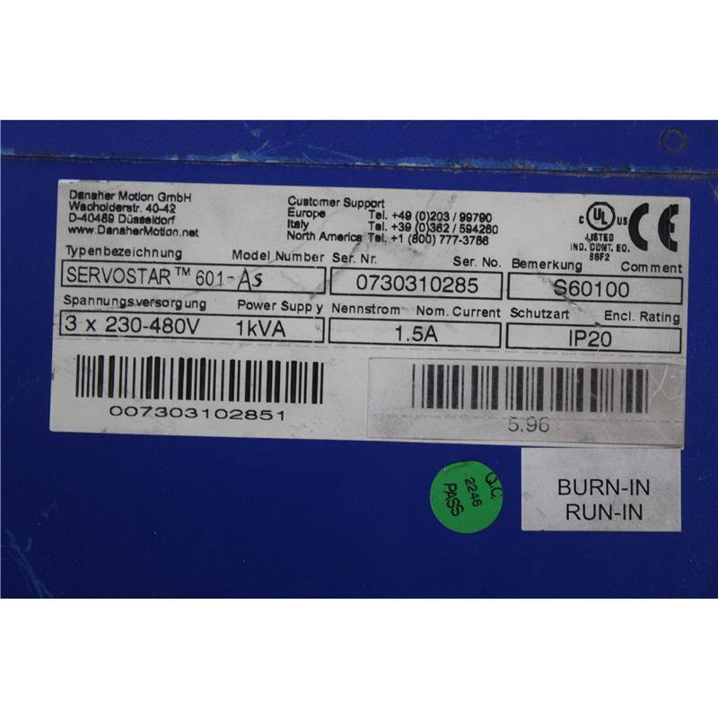 Kollmorgen SERVOSTAR TM 601-AS S60100 Servo Driver - Pulingma Automation