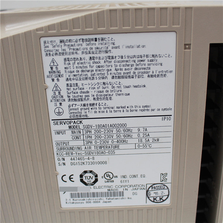 Yaskawa SGDV-180A01A002000 Robotic Servo Drive - Pulingma Automation