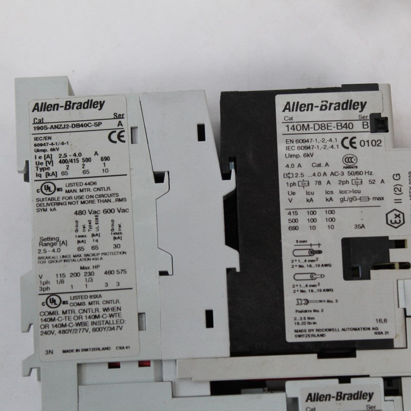 Allen Bradley 190S-ANZJ2-DB40C-SP 140M-D8E-B40 motor starter