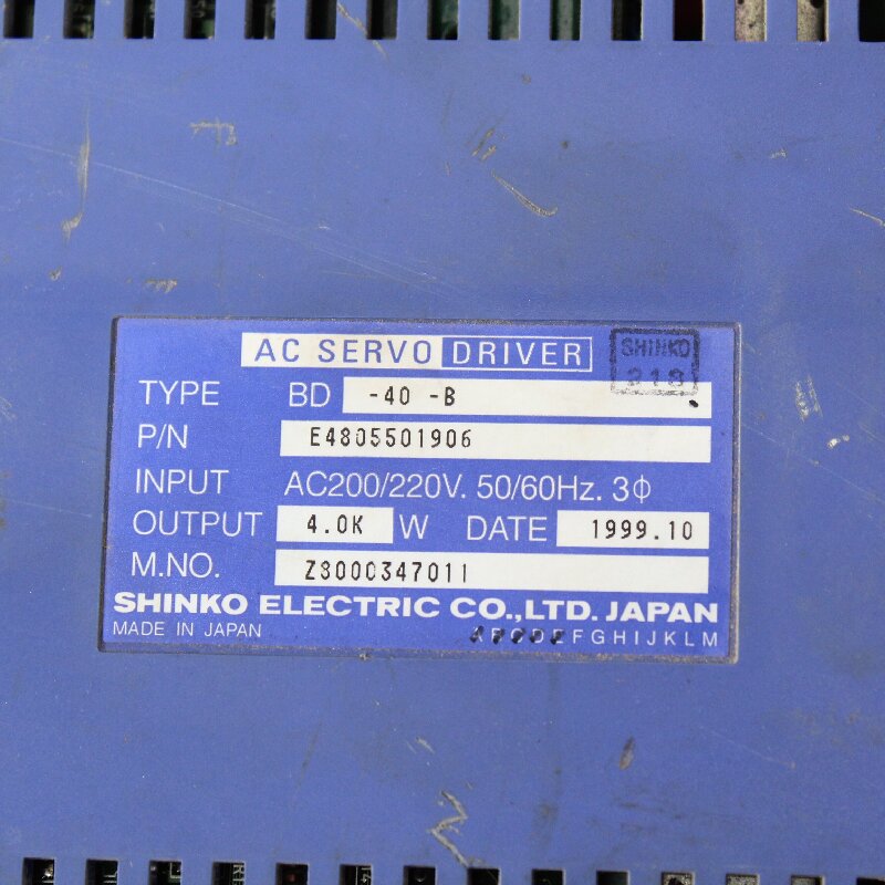 SHINKO BD-40-B Servo Driver 4KW
