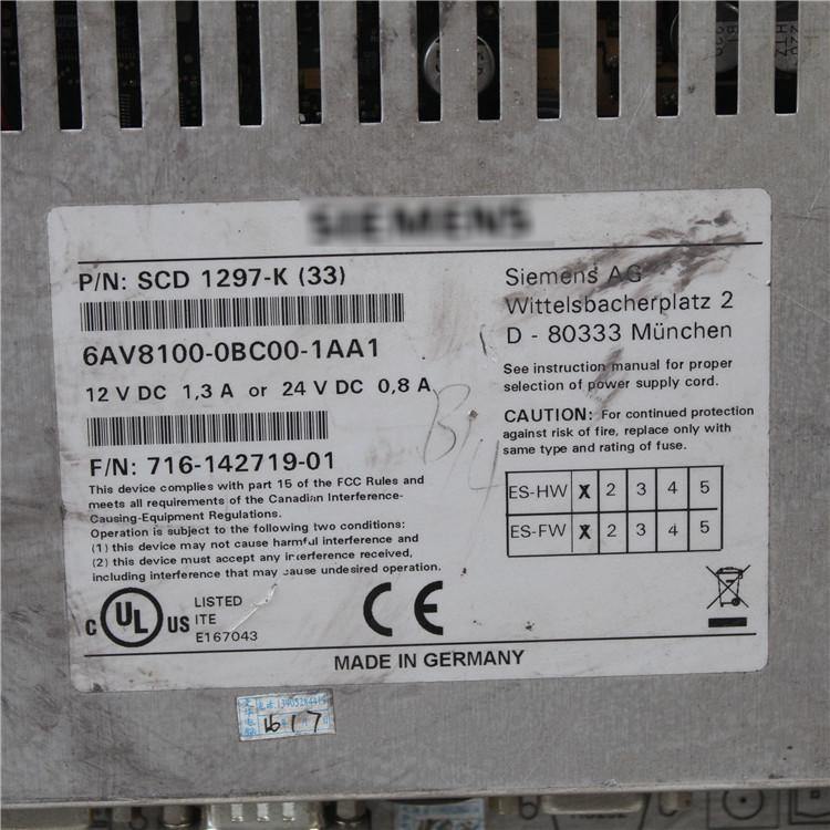 SIEMENS 6AV8100-0BC00-1AA1 SCD 1297-K(33)Touch Panel - Pulingma Automation