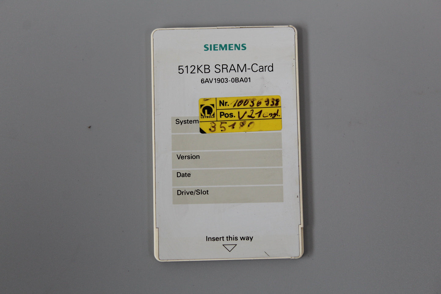 Siemens 6AV1903-0BA01 512KB SRAM-Card - Pulingma Automation