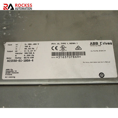 ABB ACS550-01-180A-4 Inverter 90/75kw