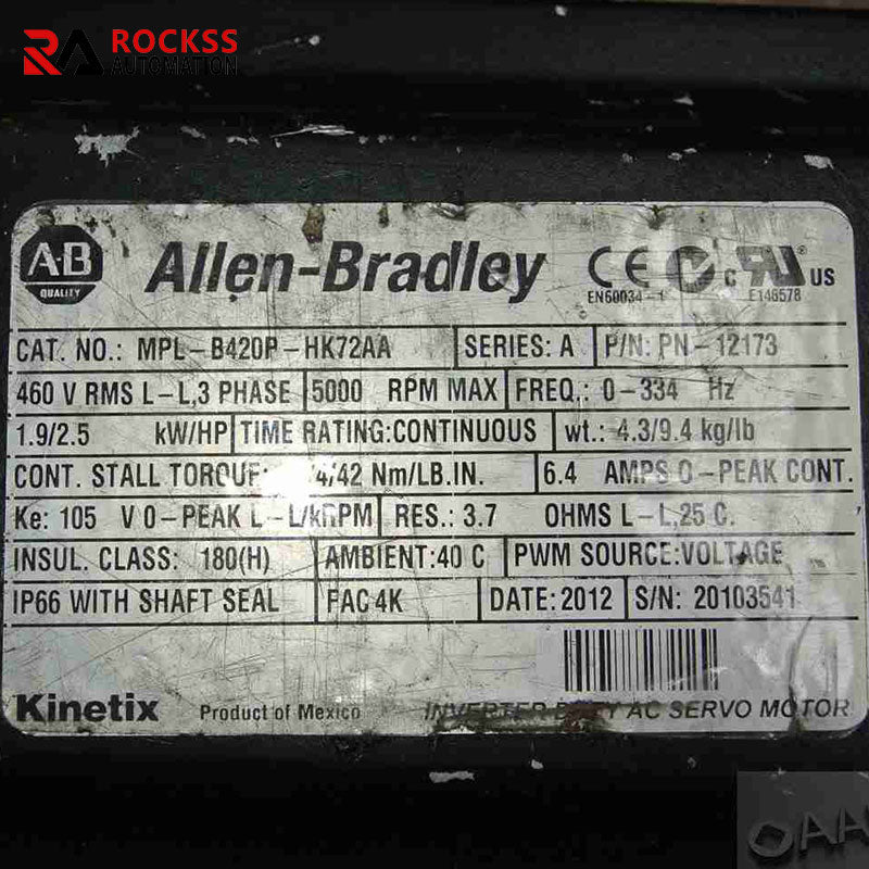 Allen Bradley MPL-B420P-HK72AA motor