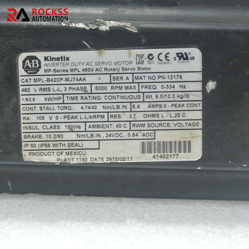 Allen Bradley MPL-B420P-MJ74AA motor