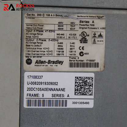 Allen-Bradley 20DC105A0ENNANANE Inverter