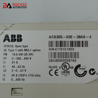 ABB ACS355-03E-38A0-4 Inverter