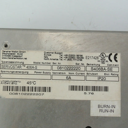 Kollmorgen S406BA-SE Servo Drive