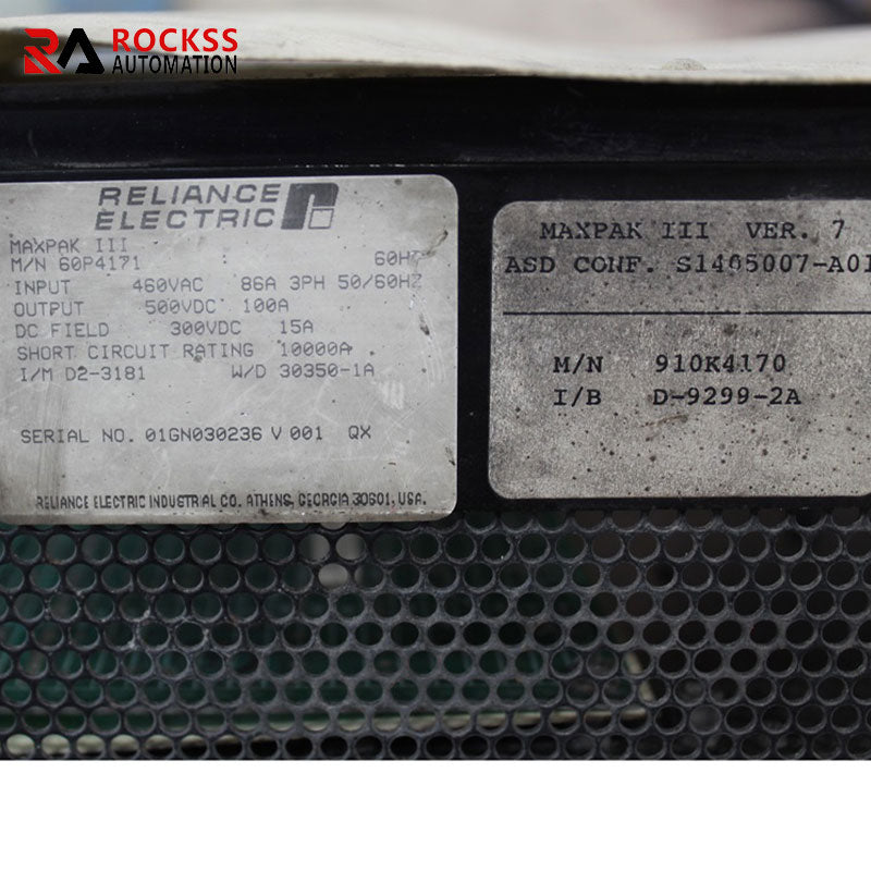 Reliance Electric MAXPAK III DC Governor 60P4171  60HP 100A 45KW
