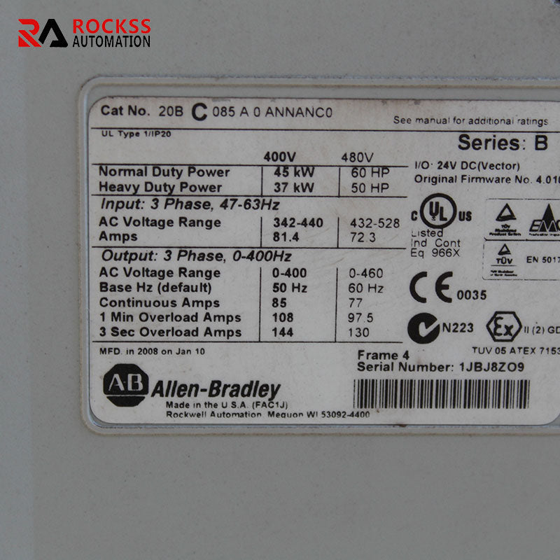 Allen Bradley 20BC085A0ANNANC0 AC Drive