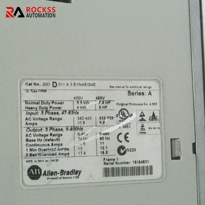 Allen-Bradley 20DD011A3EYNAEGNE Inverter