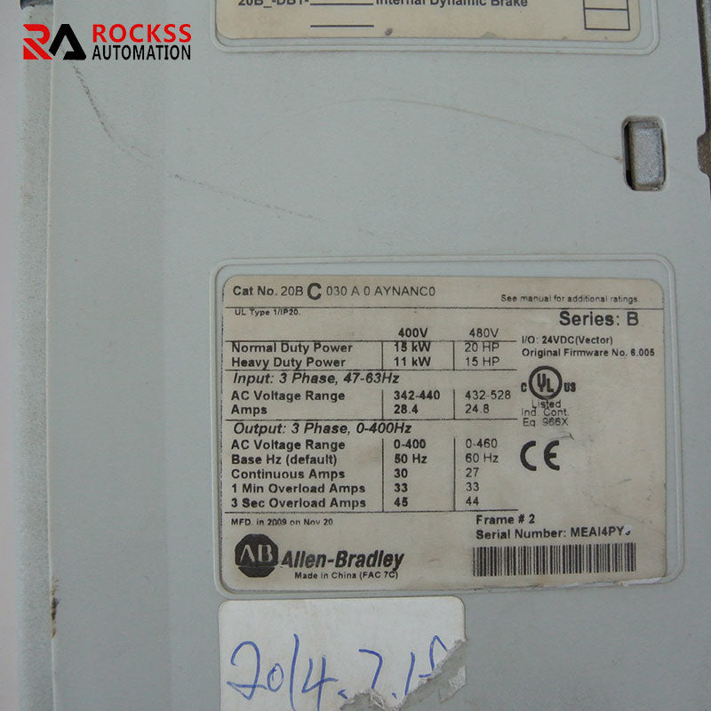 Allen Bradley 20BC030A0AYNANA0 AC Drive