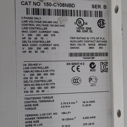 Allen Bradley 150-C108NBD Soft Starter