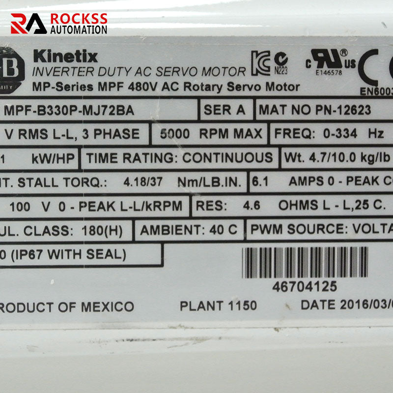 Allen Bradley MPF-B330P-MJ72BA motor