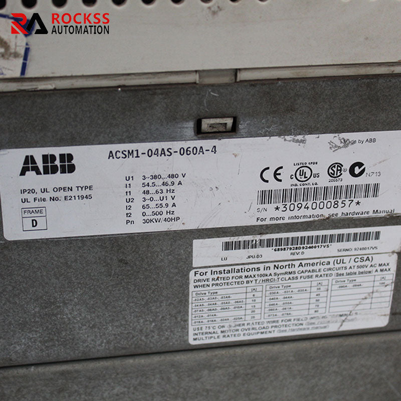 ABB ACSM1-04AS-060A-4 Inverter  30KW 380/480V