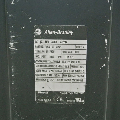 Allen Bradley MPL-A540K-MJ22AA (GAM-7117) servo motor