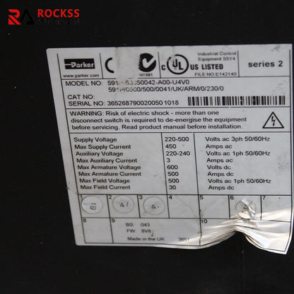 Parker 591P/0500/500/0041/UK/ARM/0/230/0 DC Governor  591P-53350042-A00-U4A0  500A