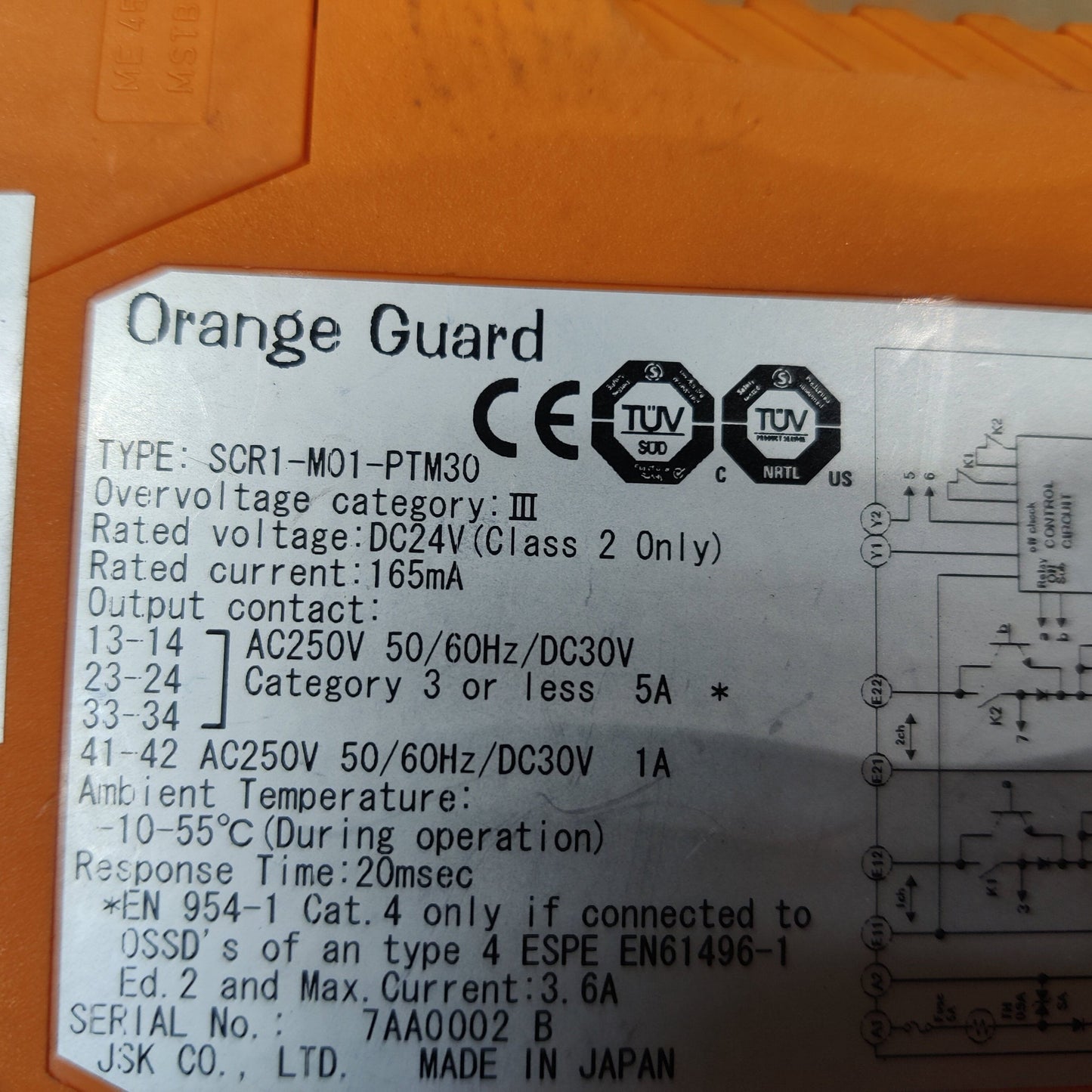 Orange Guard SCR1-M01-PTM30 Relay