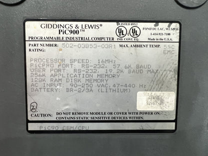 GIDDINGS&LEWIS 502-03853-03R1 CPU Module