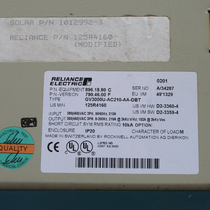 Reliance ELECTRIC GV3000U-AC210-AA-DBT Inverter