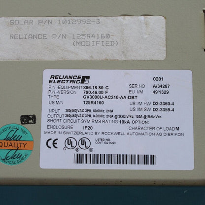 RELIANCE ELECTRIC GV3000U-AC210-AA-DBT Inverter