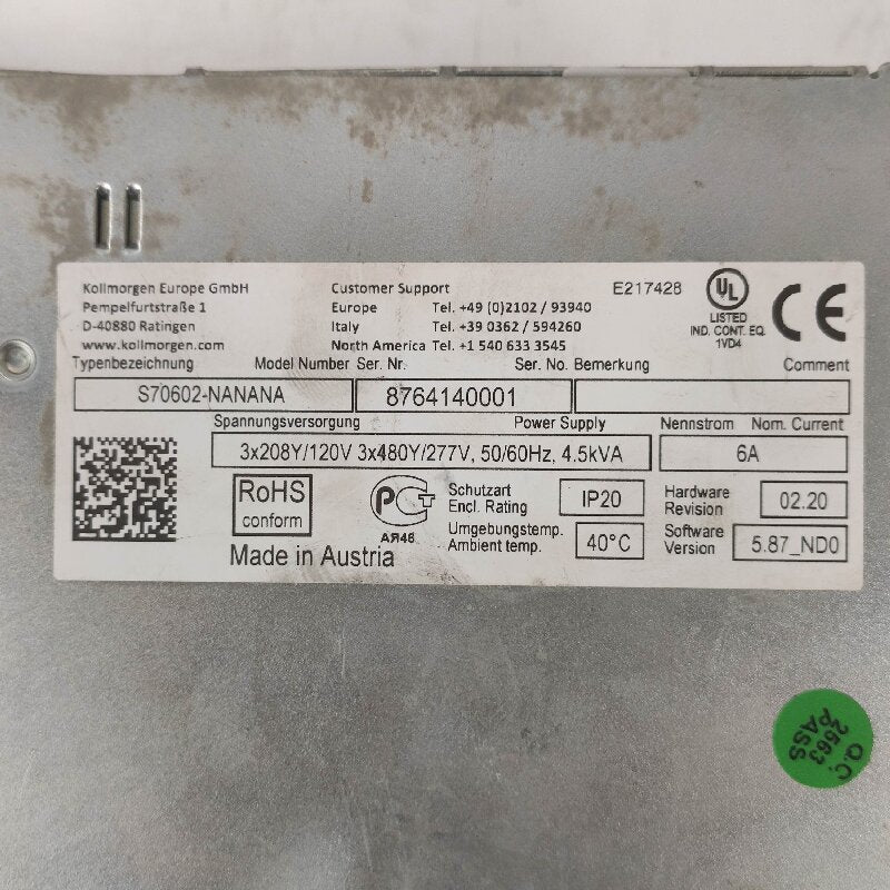 Kollmorgen S70602-NANANA Servo Drive