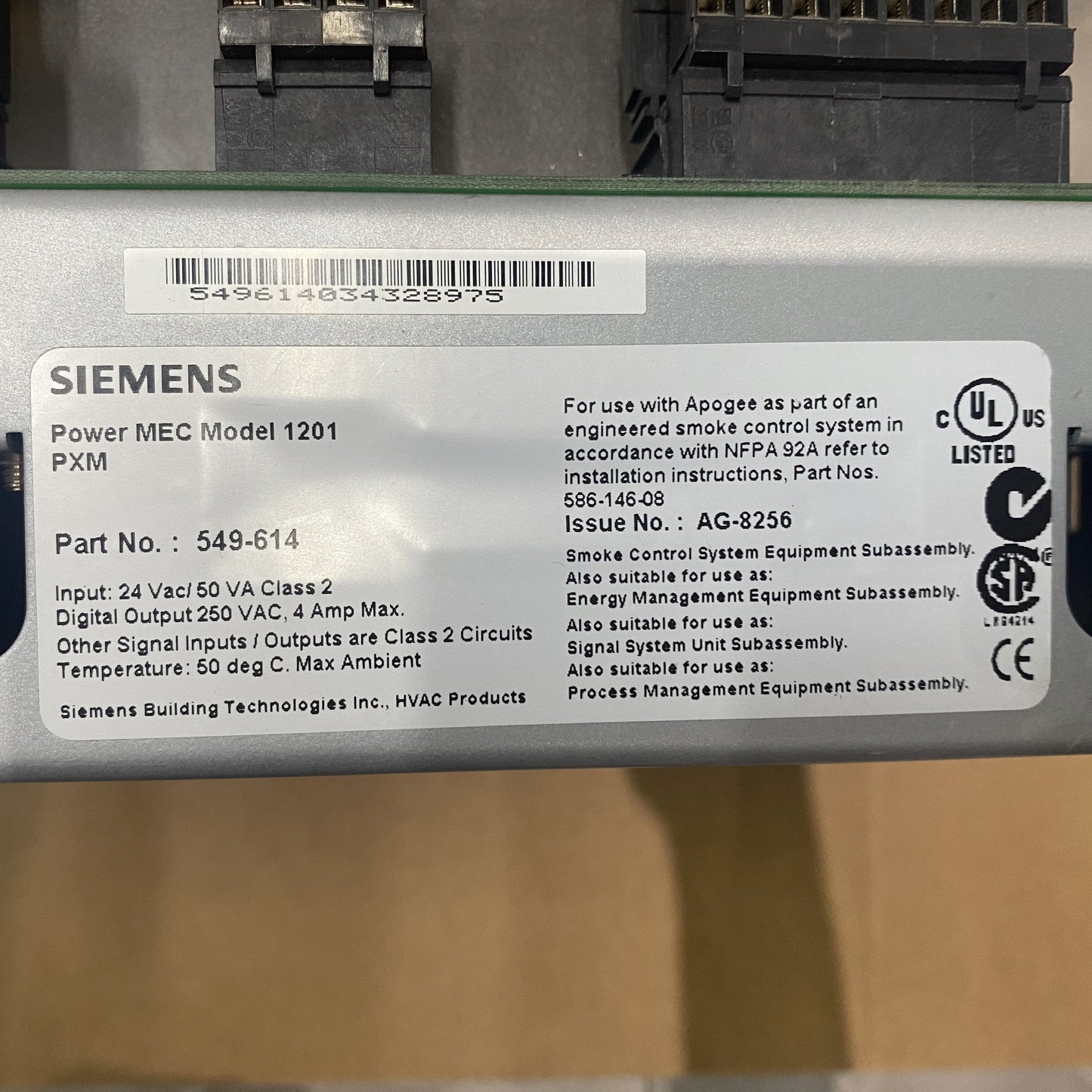 Siemens 549-614 AG-8256 Analog Point Block