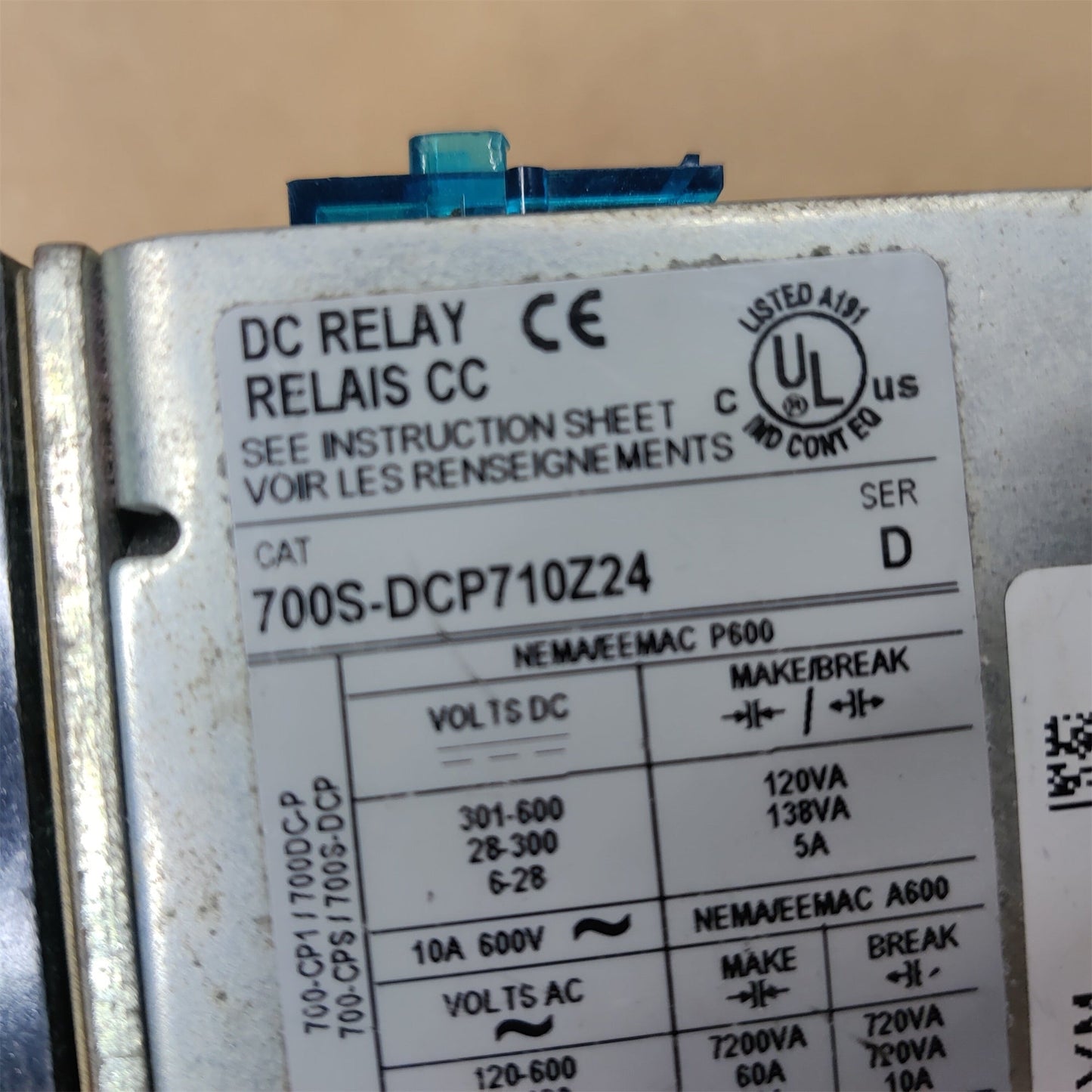 ALLEN BRADLEY 700S-DCP710DZ24 contactor