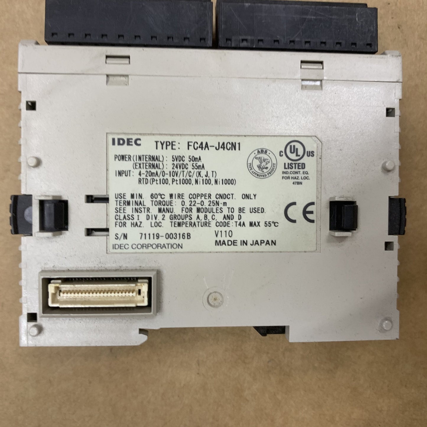 IDEC FC4A-J4CN1 FC4AJ4CN1 Input Module