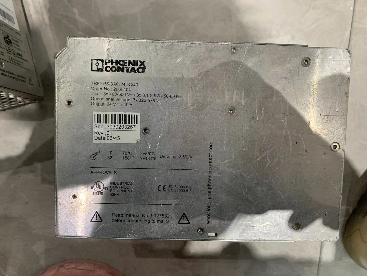 Phoenix TRIO-PS/3AC/24DC/40 2866404 Power Supply