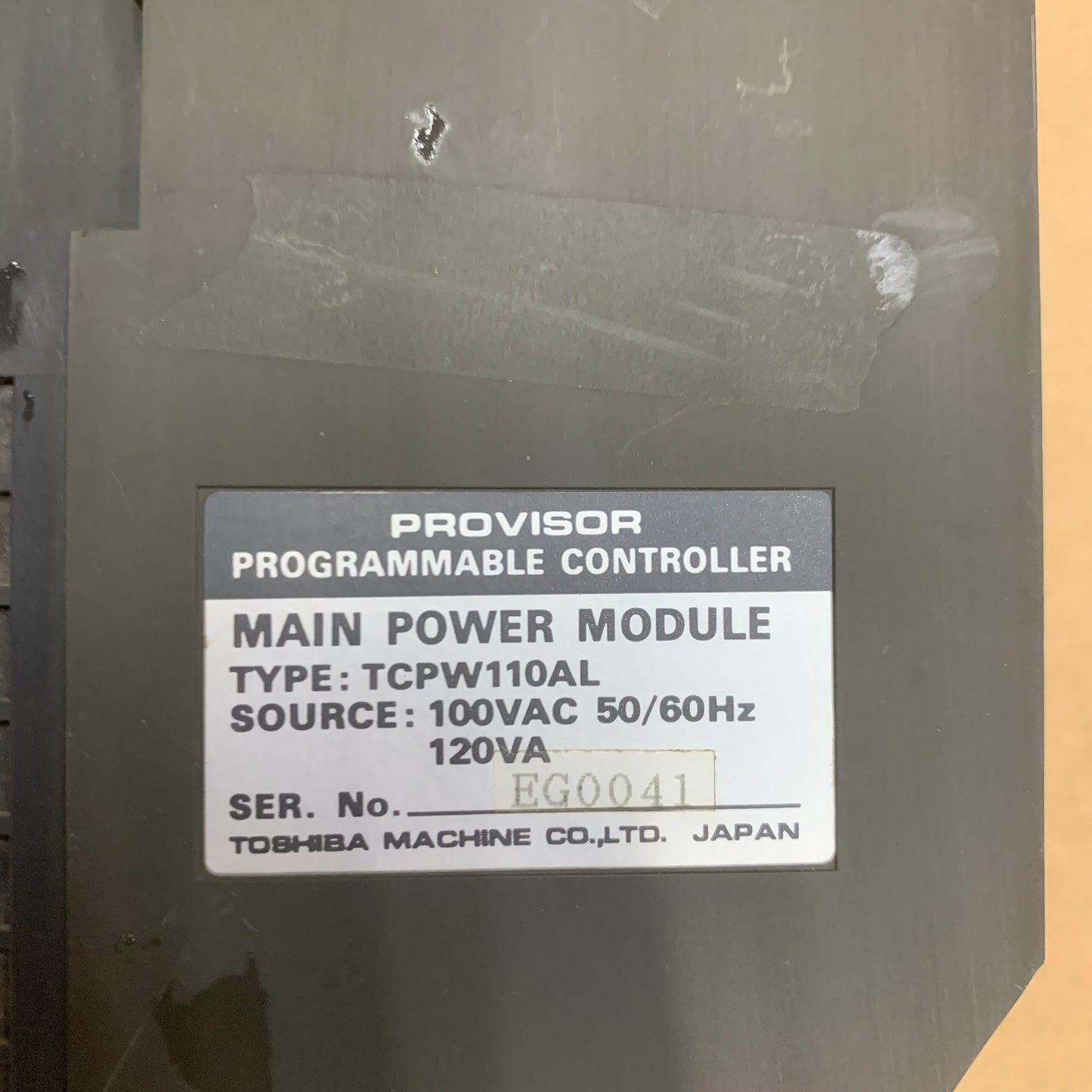 Toshiba TCPW110AL Main Power Programmable Controller Module