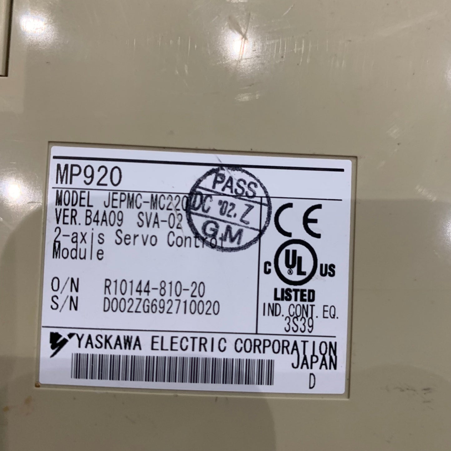 YASKAWA JEPMC-MC220 Controller Module