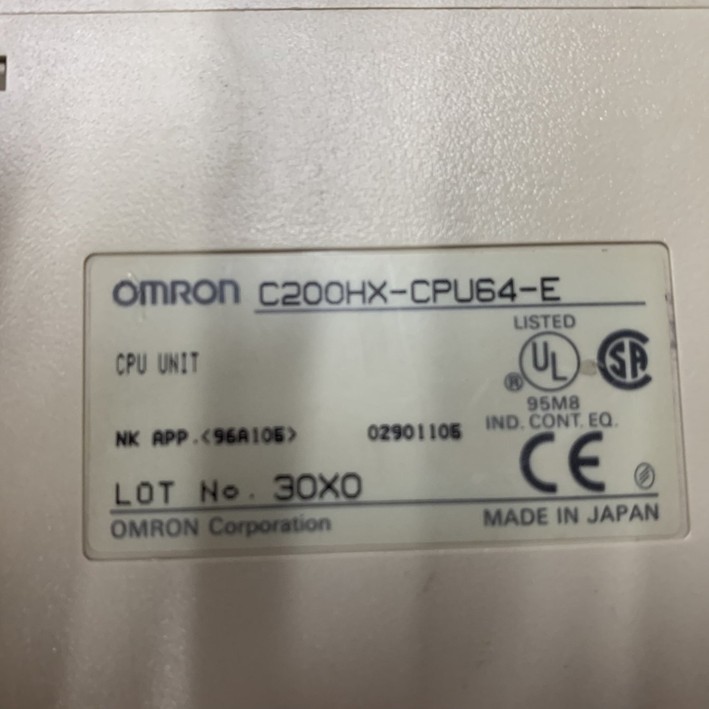 Omron C200HX-CPU64-E CPU Unit