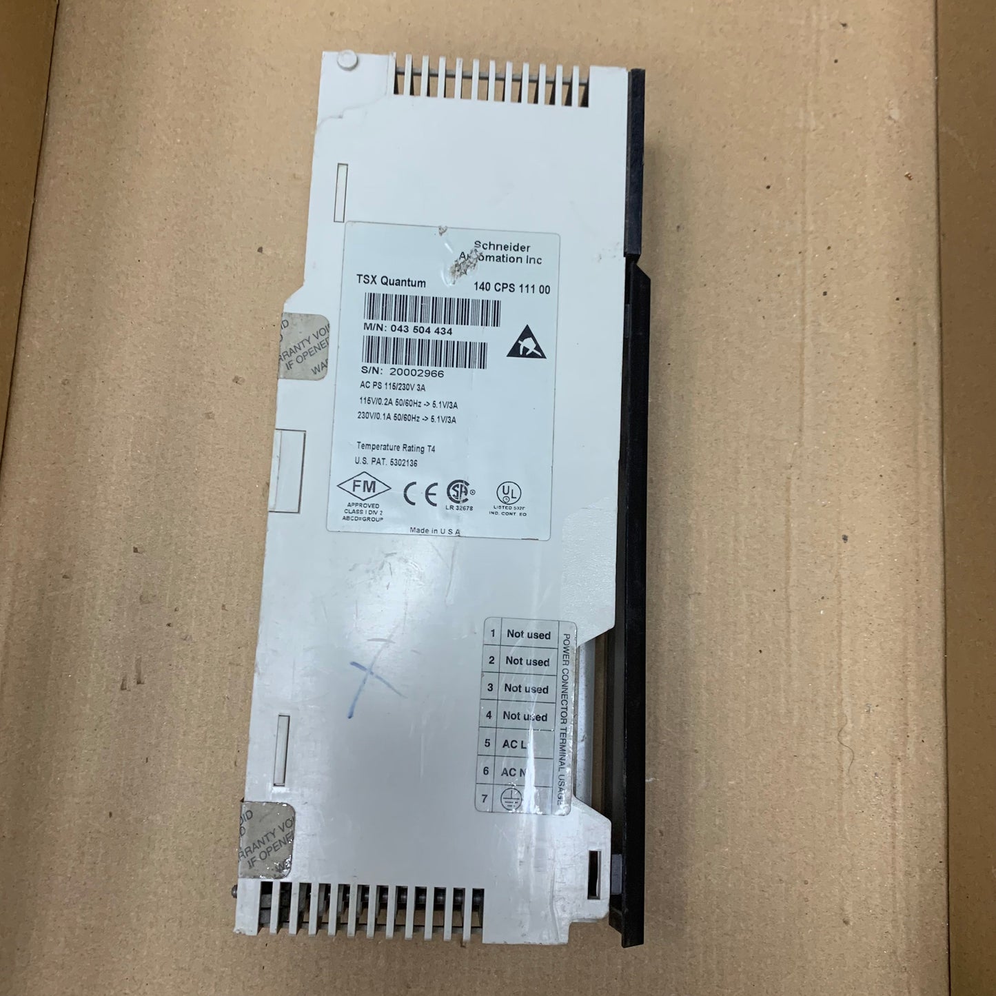 SCHNEIDER ELECTRIC 140CPS11100 POWER SUPPLY