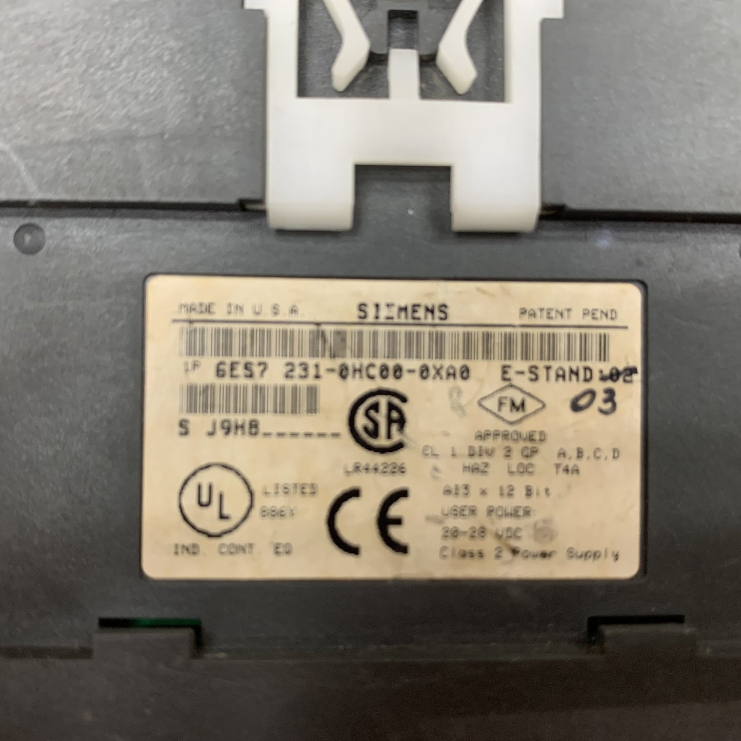 Siemens 6ES7231-0HC00-0XA0 Analog input module